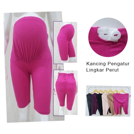 Celana Pendek Ibu Hamil Celana Legging Hamil Soft Jumbo Korset Hamil 3/4 Maternity Legging