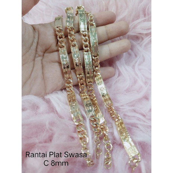 Emas SWASA Gelang Rantai Plat SULTAN TERBARU!!! Tipis Persis Emas Asli Berat ±8gram panjang 16-17cm