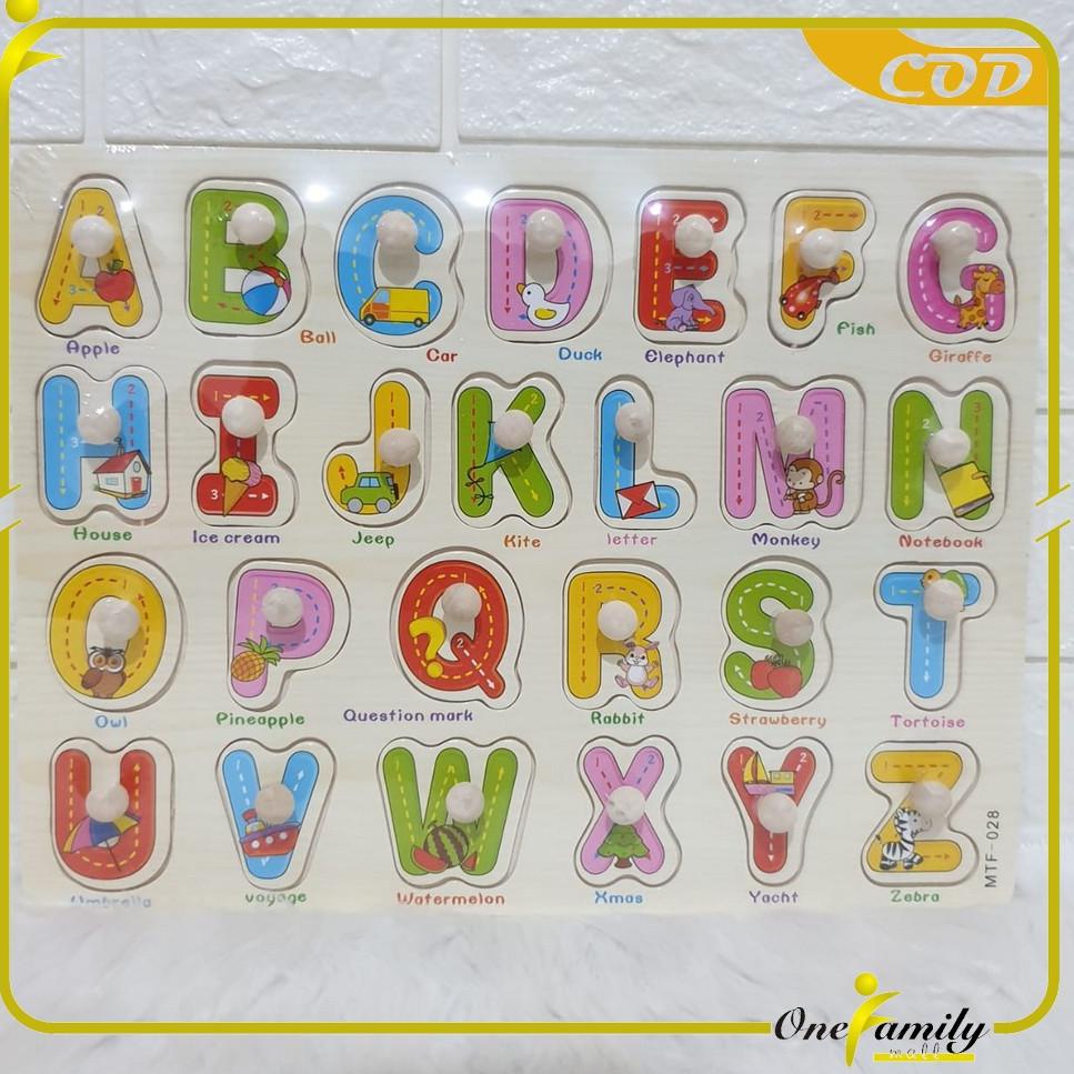 

[PRODUK Q878O] ONE-M67-68 Mainan Edukasi Anak Puzzle Kayu Knob Background Bergambar | Wooden Toys Mainan Balok Kayu T7B