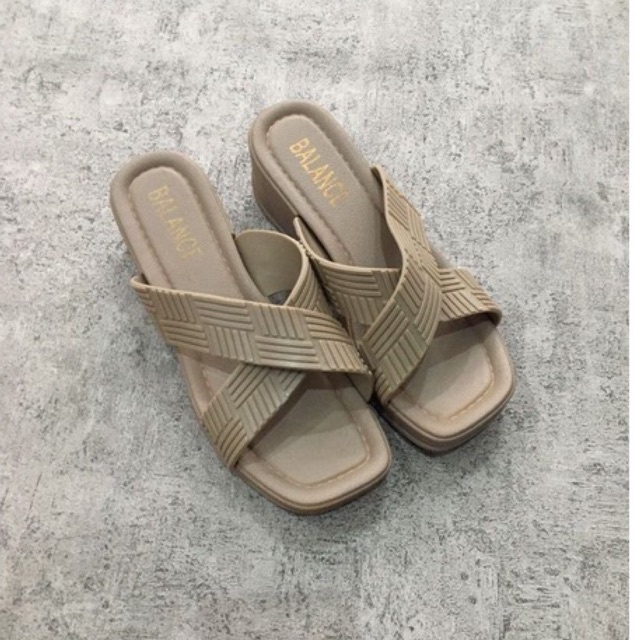 Sandal Kokop Wedges Garis 2212