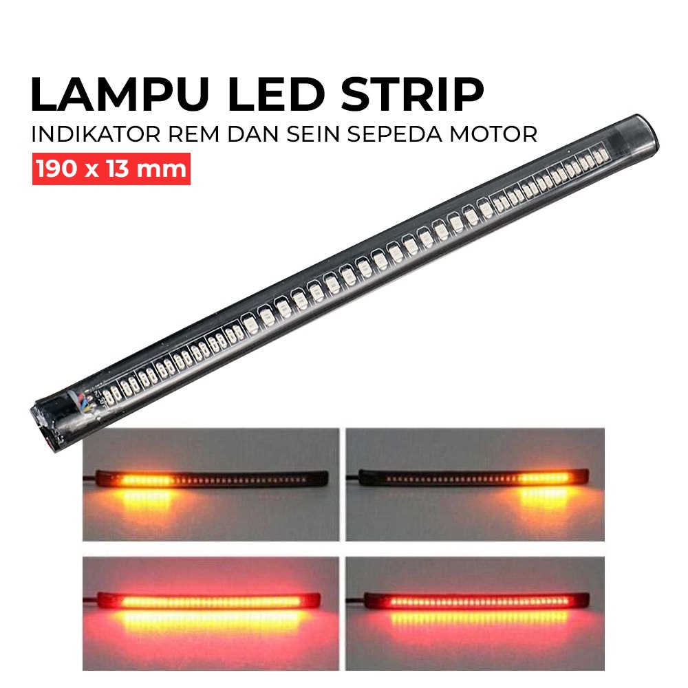 Lampu LED Strip Indikator Rem dan Sein Sepeda Motor - OMRSCPBK Black