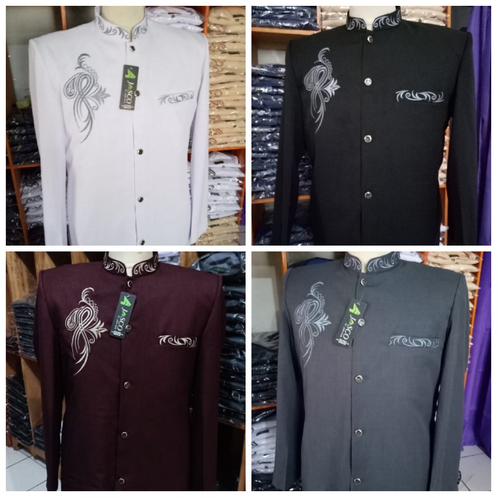 Jasko Bordir Original Jas Koko Pria Wol Motif Burung Brand Jasco Tasik / Baju Koko Pria Dewasa