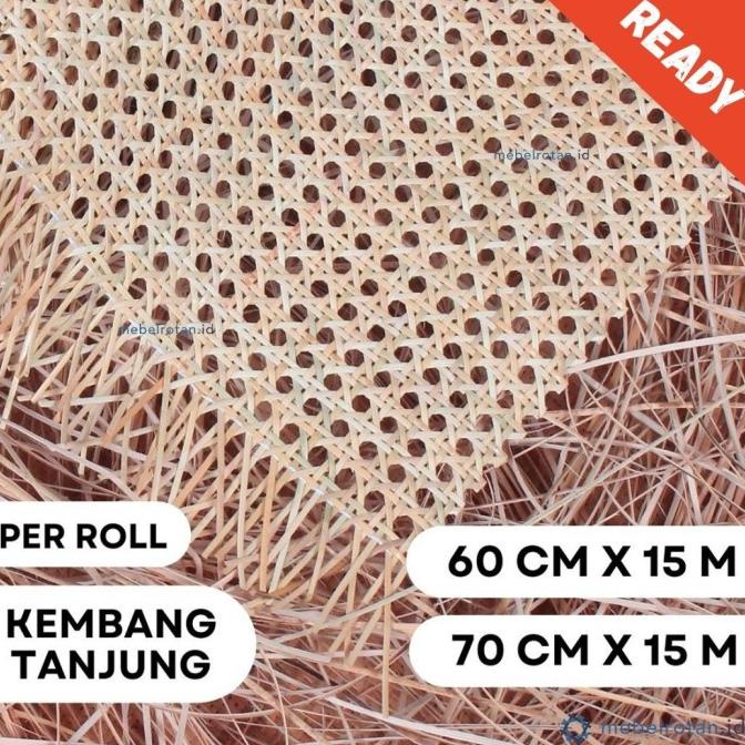 Anyaman Rotan Lembaran | Webbing Kembangtanjung 60 70 Cm | Per Roll