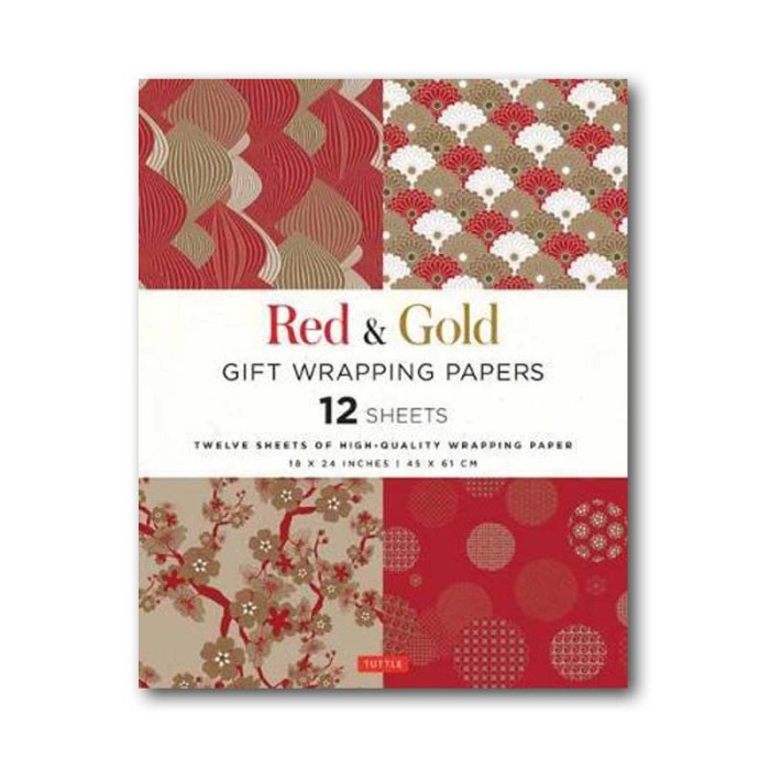 

CT GIFT WRAP PAPER RED & GOLD 12 SHEETS - 9780804851626