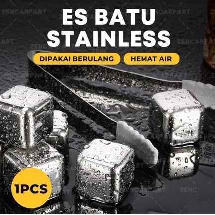 ES BATU STAINLESS steel ice cube kotak reusable bisa pakai ulang food