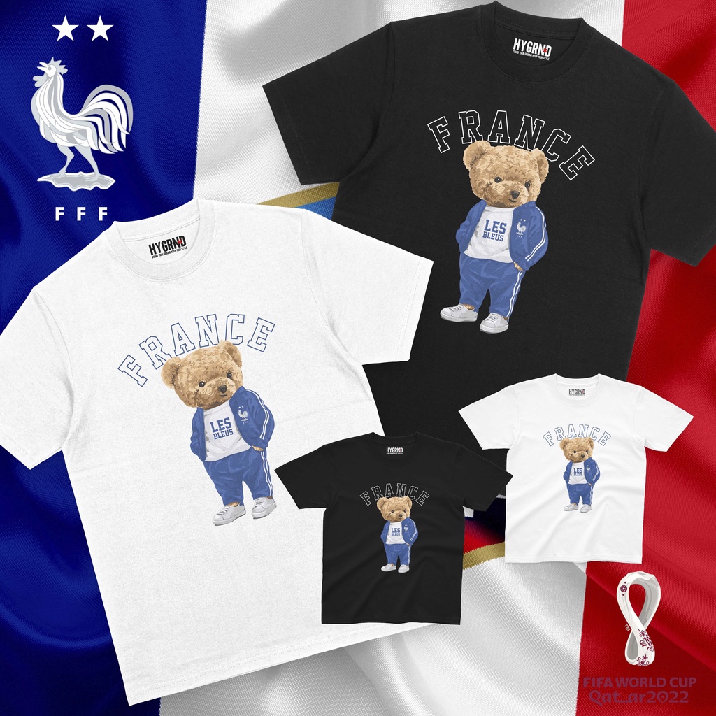 Kaos Piala Dunia "Bear France" - FIFA World Cup Qatar 2022/Prancis/Timnas Prancis