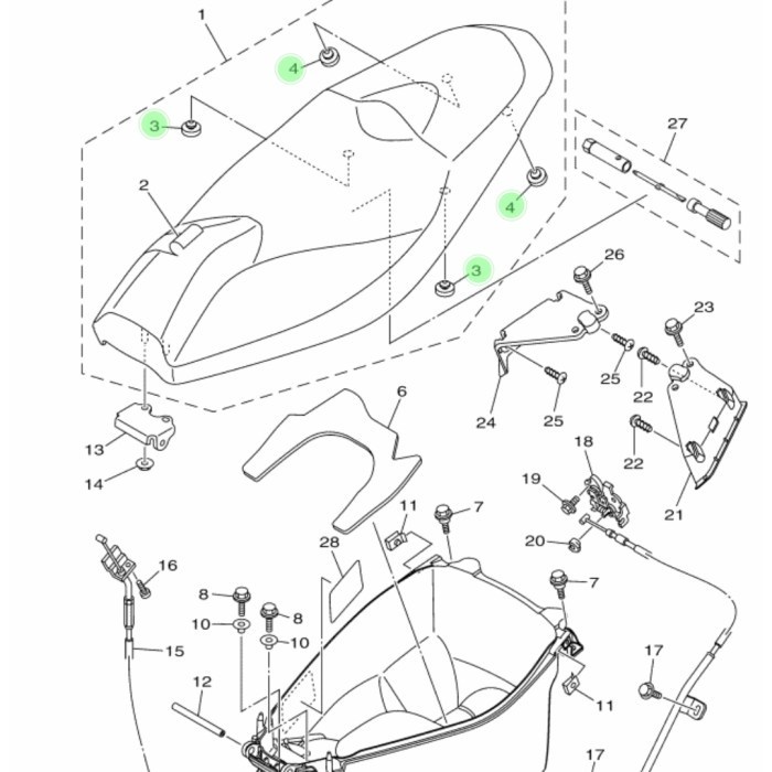 KARET DEMPER JOK YAMAHA AEROX 125 AEROX 155