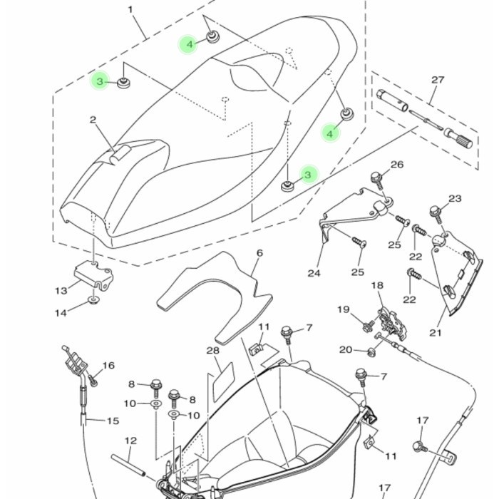 KARET DEMPER JOK YAMAHA AEROX 125 AEROX 155