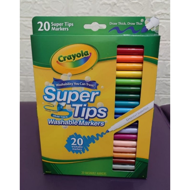 CRAYOLA spidol super tips Supertips 20 markers washable