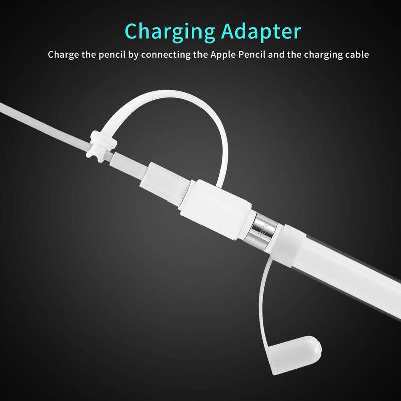 3in1 Silikon Kompatibel Untuk Apple Pensil Case Anti-loss Charging Cable Adapter Tether Untuk iPad Tablet Touch Pen Sleeve Covers