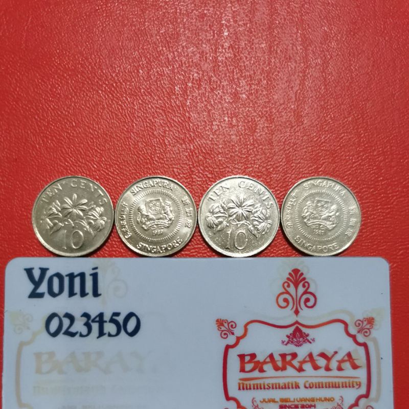 10 cent Singapura sesuai foto
