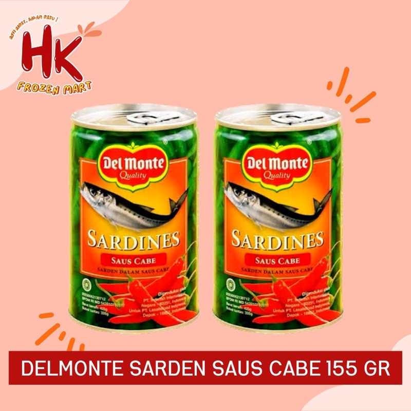 

Delmonte Sarden Cabe 155gr (del monte sardines ikan kaleng pedas manis cabai tomat) HK Frozen Mart