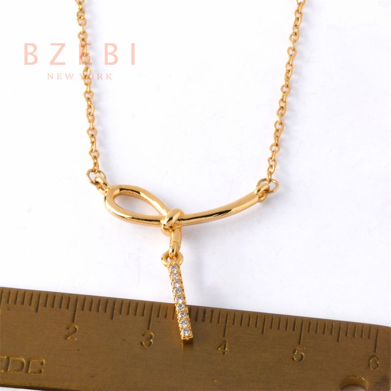 Bzebi Kalung Emas 18k, Kalung Baja Titanium, Kalung Liontin Berlian, Anti Karat, Aksesoris Fashion Wanita, Perhiasan Gaya Korea, Hadiah Ulang Tahun Dengan Kotak Eksklusif 6n