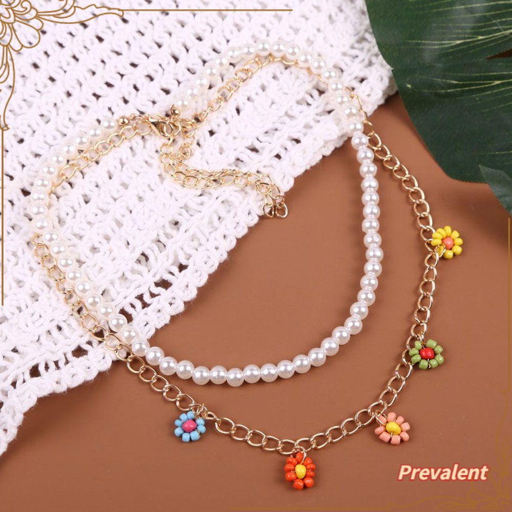 Preva 2pcs/set Kalung Fashion Perhiasan Pernikahan Perhiasan Mutiara