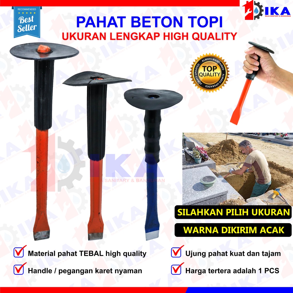 Pahat topi 6&quot; 8&quot; 10&quot; 12&quot; plat gagang karet kualitas bagus / betel pahat alat kuat