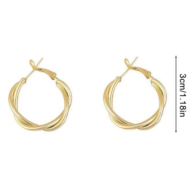 Trendy Anting Hoop Putar Emas 18K Trendi Untuk Wanita Pengantin Pesta Pernikahan Perhiasan Hadiah