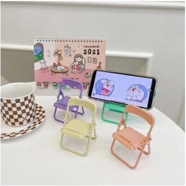 Holder Handphone Model Kursi Lipat / Dudukan Bangku Mini Penyangga Hp / Chair Folding Mobile Phone Macaron Docking Sandaran HP Tablet Warna Warni Pastel Dekorasi Ruangan Dekor [MF]