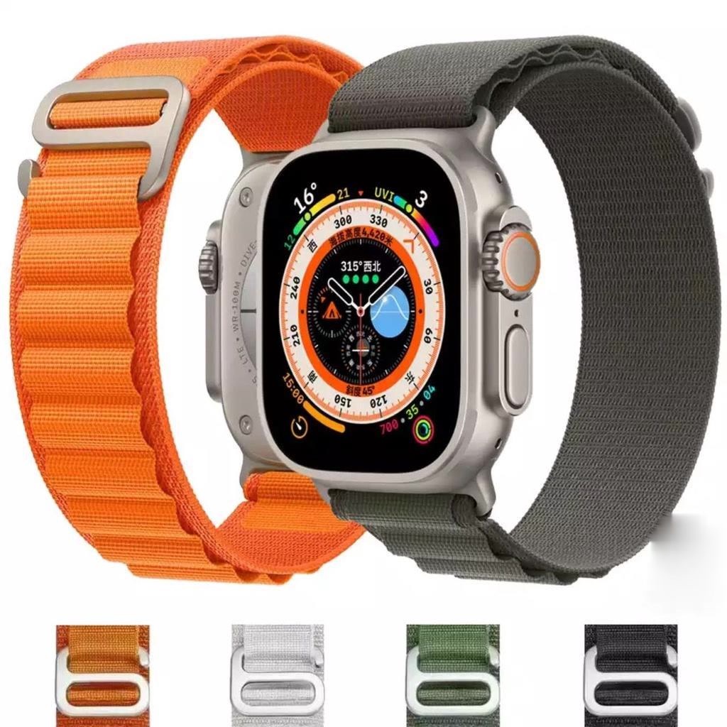 Premium Strap Iwatch Apple Watch Alpine Loop Nylon 49mm 45mm 44mm 42mm 41mm 40mm 38mm Series Ultra 8 7 6 5 4 3 2 1 G Hook Tali Sport Rubber Band iWatch Silikon Jam Tangan Smart Watch