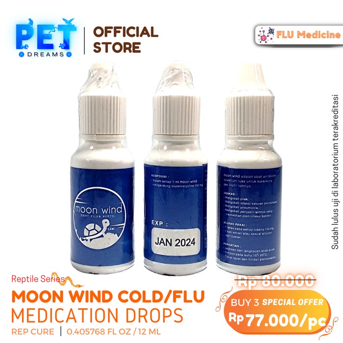 PROMO MOON WIND OBAT PILEK FLU PNEUMONIA REPTIL TORTO SULCATA PARDALIS