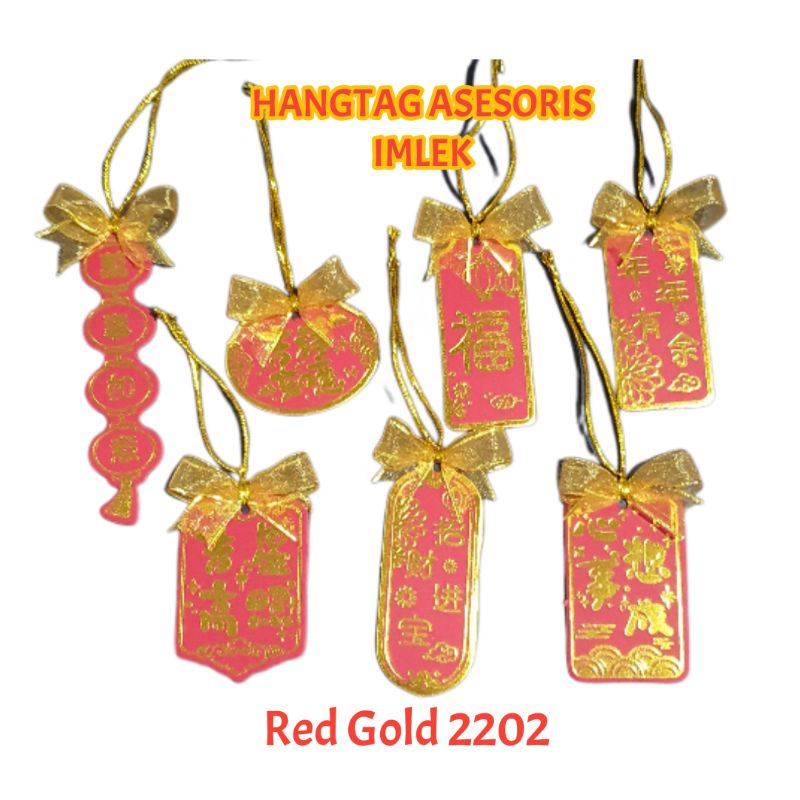 

Hangtag Gantungan imlek per set isi 7pcs Red Gold 2202