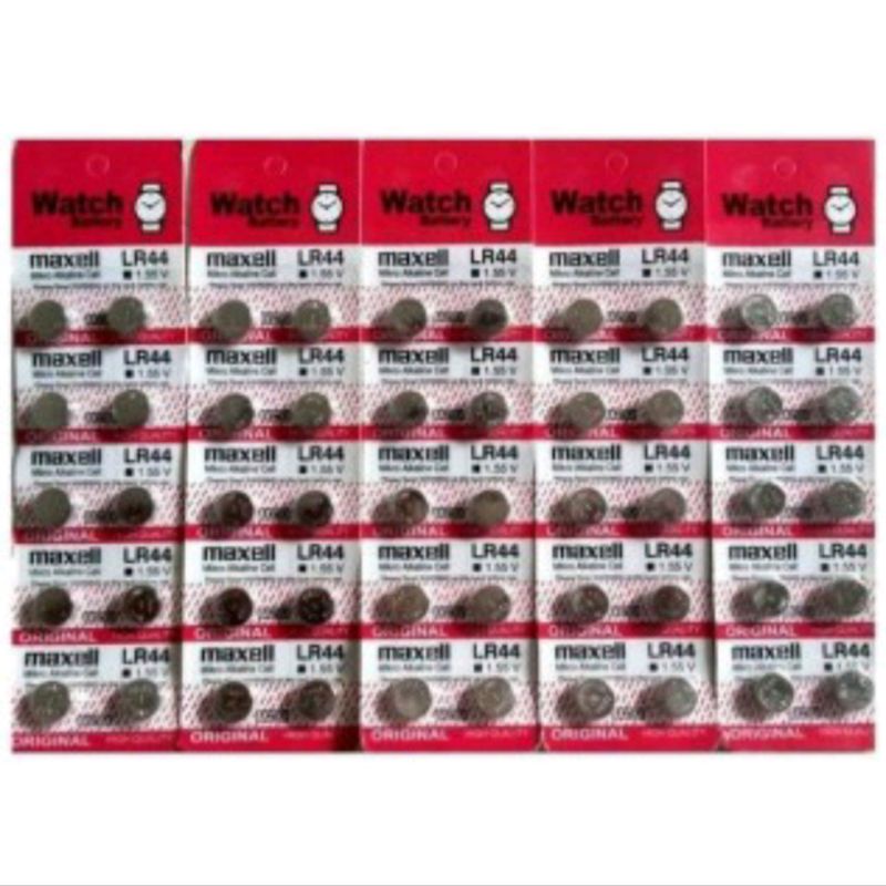 Batre LASER MAXELL kancing Baterai Battery AG13 SR LR 44 LR44 L1154F GROSIR JAM TANGAN KALKULATOR