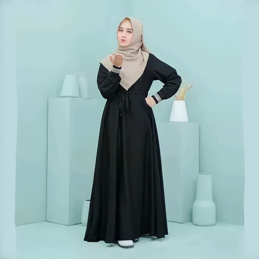 Gamis Katun Toyobo Premium Polos Muslimah Dewasa Terbaru Lengan Renda Busui Jumbo