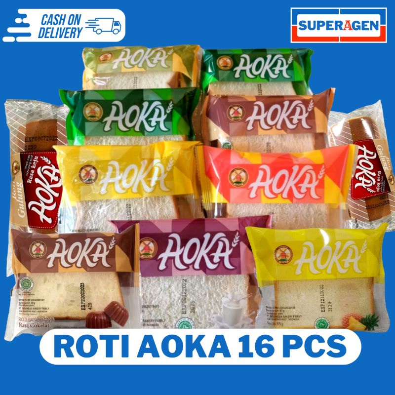 ROTI AOKA Roti Viral Mix Rasa Paket 16 PCS