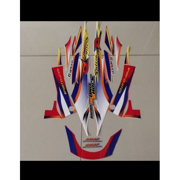 Striping satria 2 tak 1999 merah putih / Sticker satria lumba 1999 merah putih