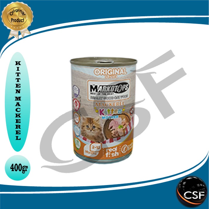 Markotops Kaleng 400gr Makanan Kucing with Goat Milk 1DUS ( GRAB GOSEND )