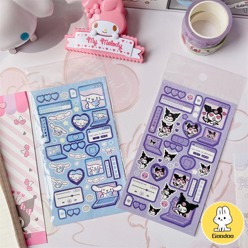 stiker sanrio lucu kuromi steve sparkling cinnamoroll stikers jurnal toploader deco material sticker -Doo