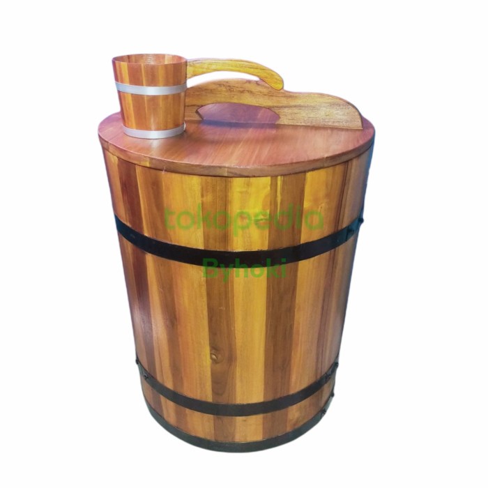 Bak Bak Mandi Free Tutup Dan Gayung T60 / Ember Kayu