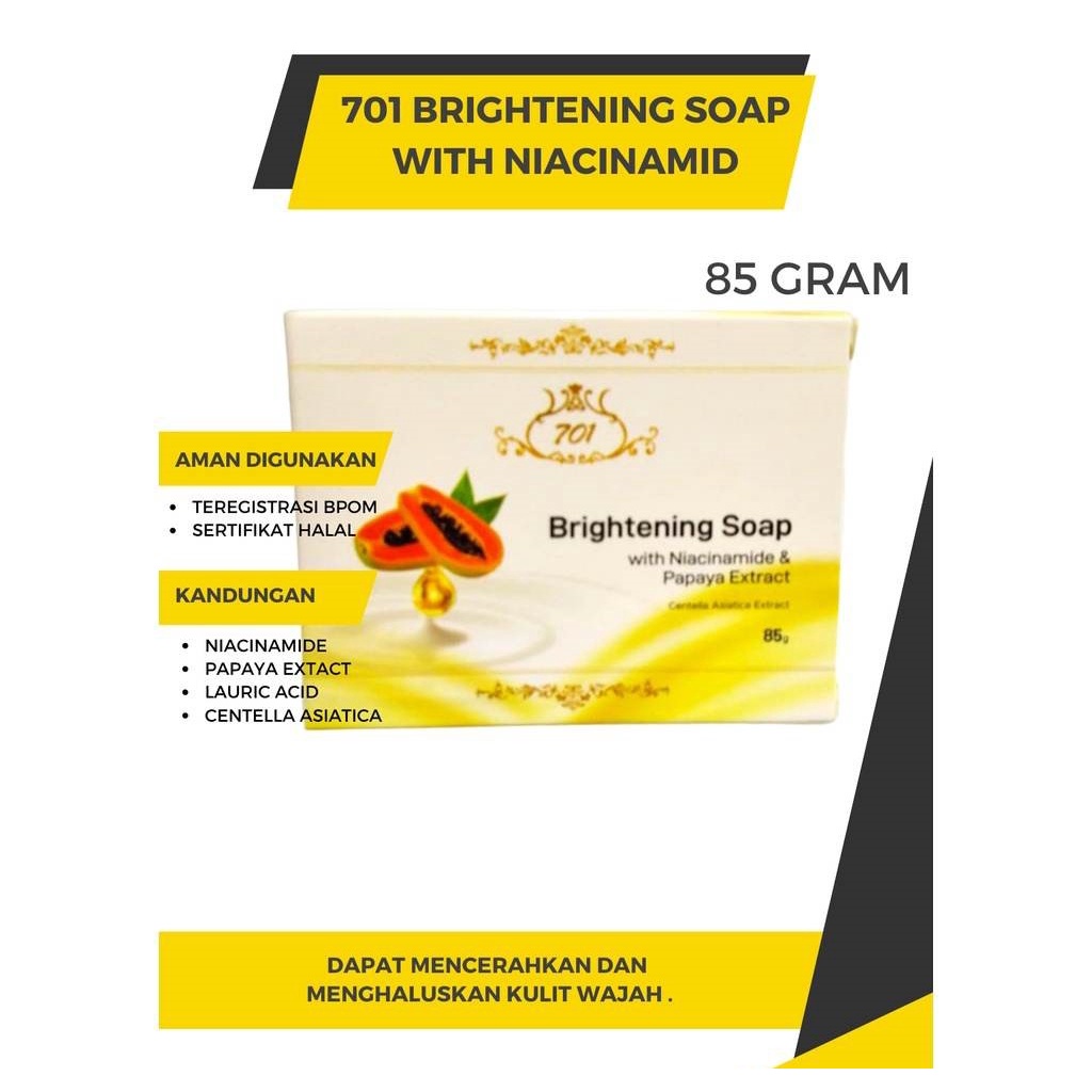 701 Sabun Pepaya / Papaya Brightening Soap with Niacinamide 85 gr / 85gr Original BPOM