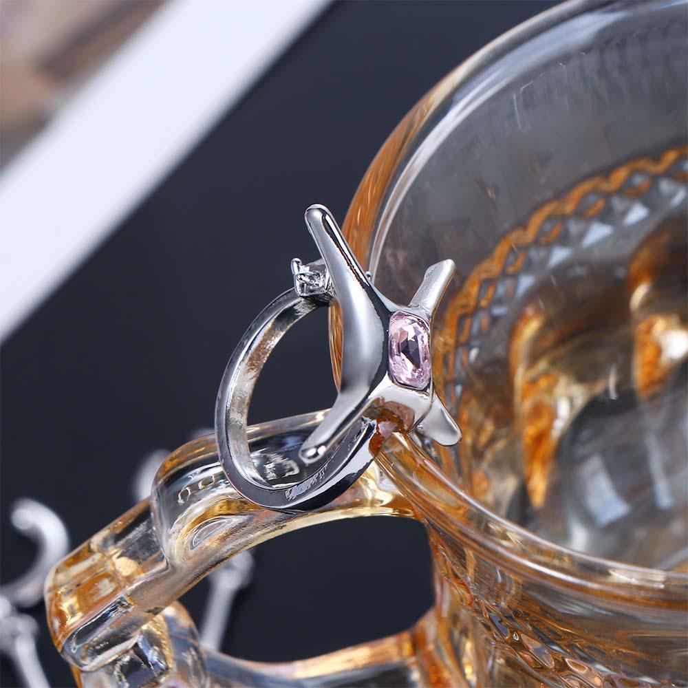 Agustina Pink Kristal Bintang Kalung Minoritas Hip Hop Rantai Perhiasan Aksesoris Alloy Sederhana Y2K Logam Anting