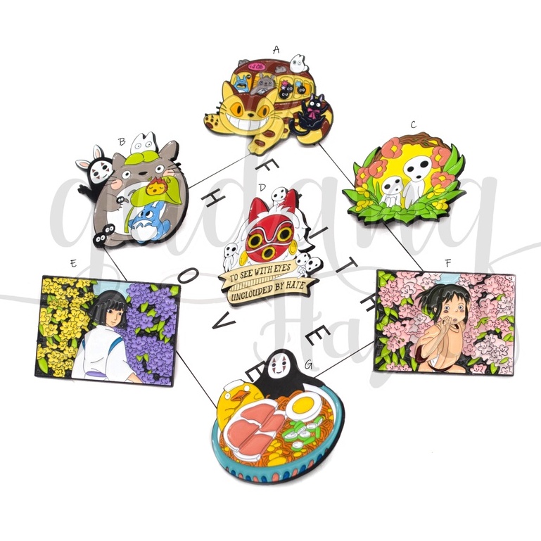 Pin Cute Totoro Bros Tas Motif Kartun Jepang Lucu Tuspin GH 208795