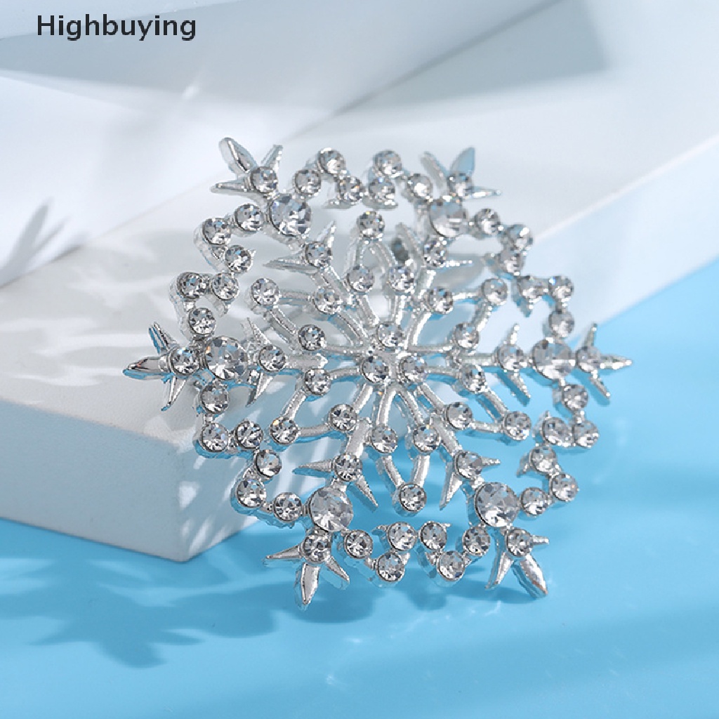 Hbid Beauty Snowflake Bros Untuk Wanita Unisex Natal Tahun Baru Musim Dingin Pesta Brooch Pin Hadiah Glory