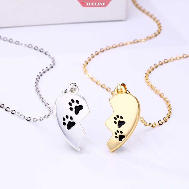 Kalung Liontin Cinta Jejak Kaki Kecil Yang Lucu Pasangan BFF Hadiah Teman Baik Perhiasan pendant necklace [ZXL]