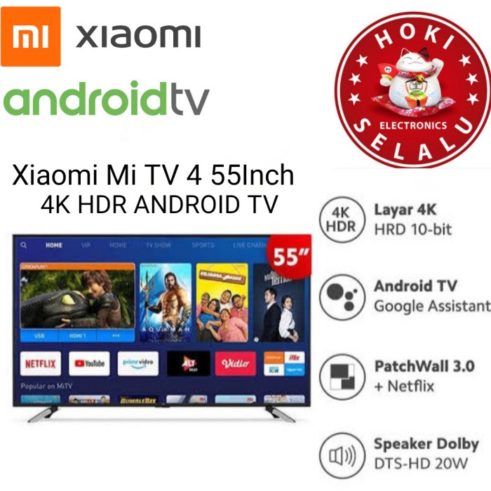 cusss order] xiaomi mi tv 4 55 inch smart android 9.0 tv 55"