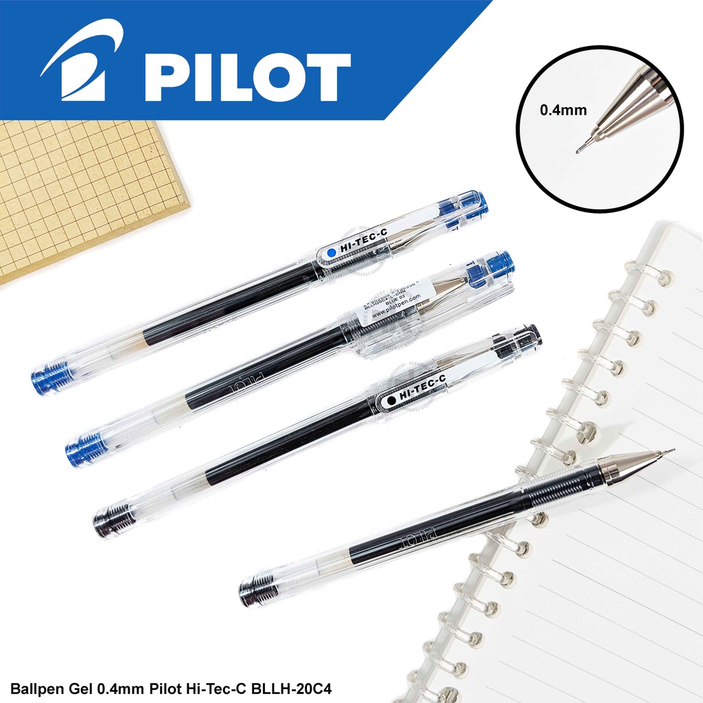 

Pilot HI-TEC-C Roller Ballpen Gel 0.4mm Ultra Fine BL-LH-20C4