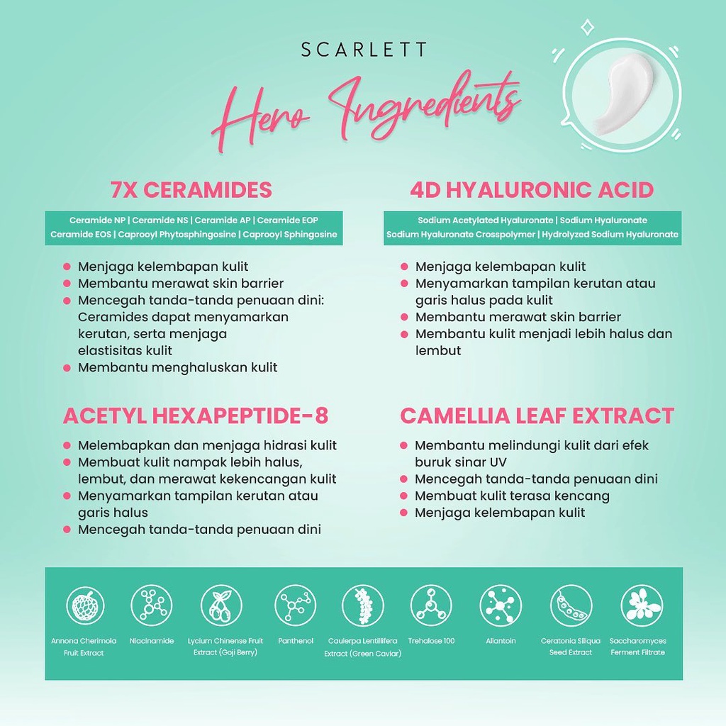 SCARLETT WHITENING 7X CERAMIDE Barrier Up Moisturizer 100% Ori