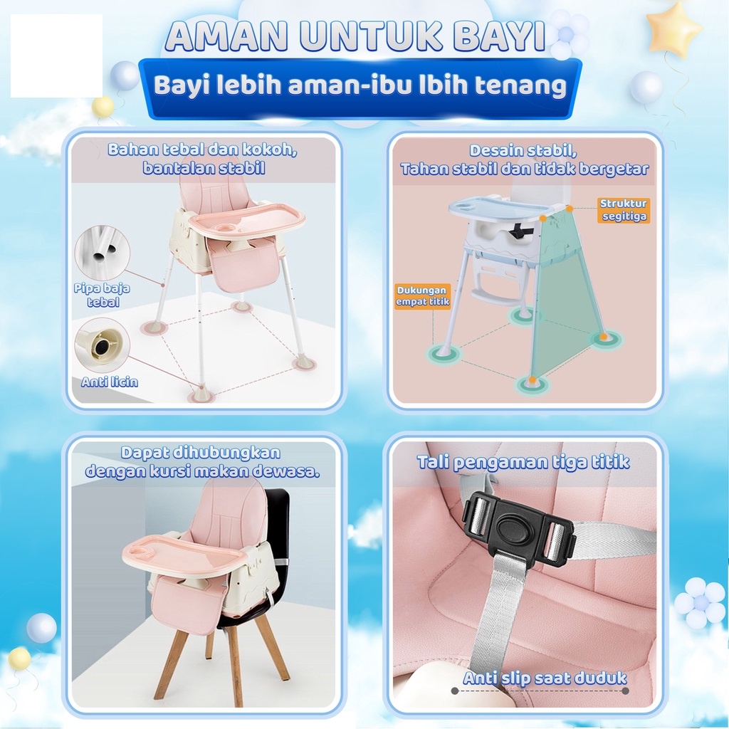 PREMIUM BABY CHAIR// Kursi Makan Bayi dan Balita 6 Model dan 6 Fungsi