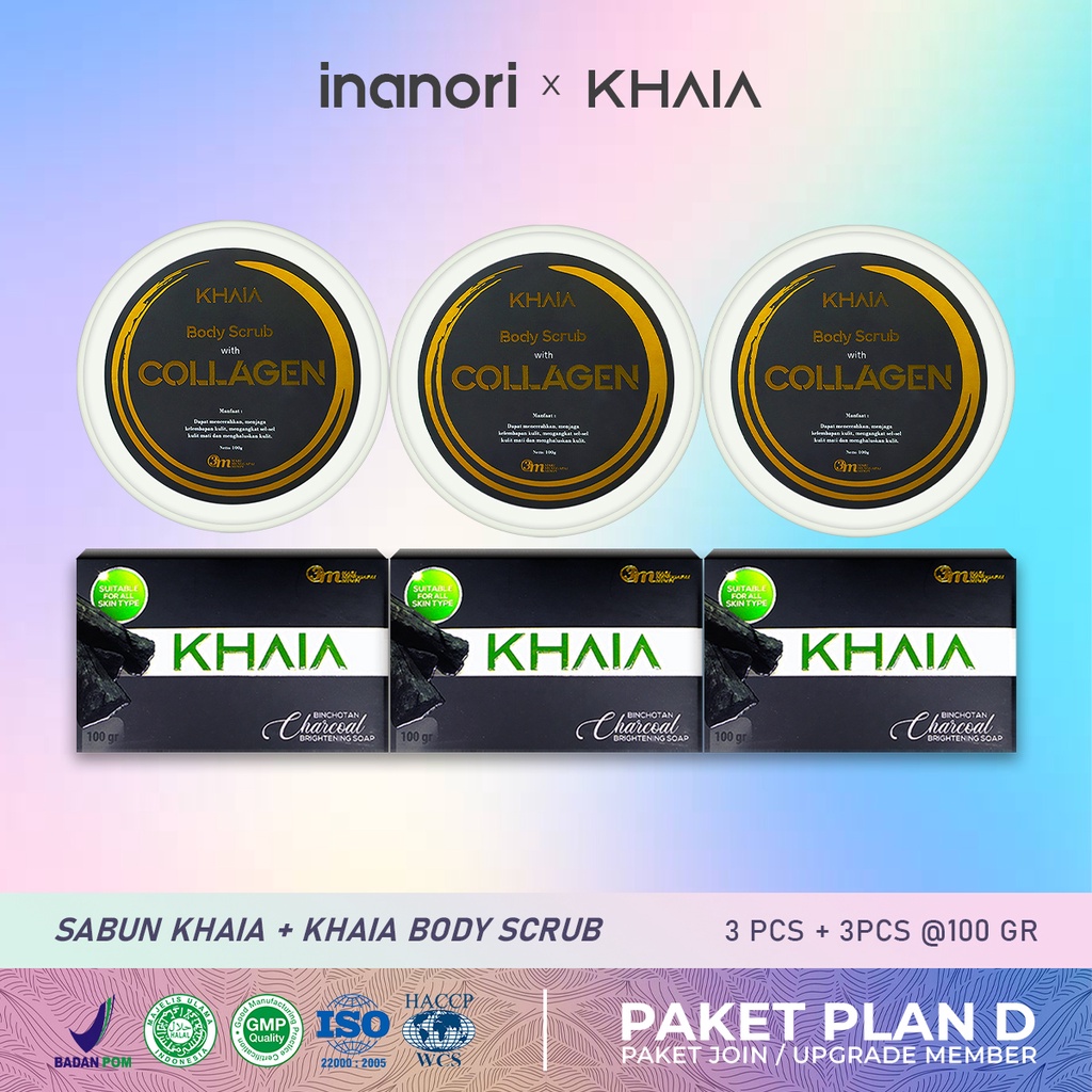 [PAKET PLAN A] KHAIA BINCHOTAN CHARCOAL BRIGHTENING SOAP + KHAIA BODY SCRUB WITH COLLAGEN