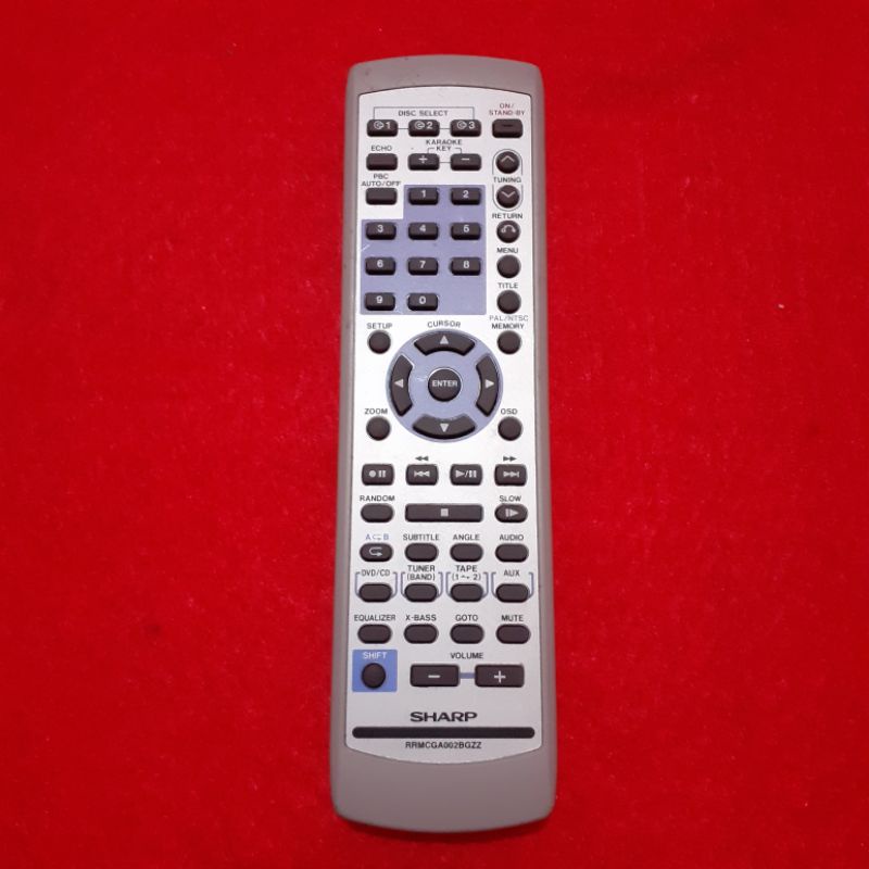Remote DVD SHARP Super Simba Original Asli . RRMCGA002BGZZ .