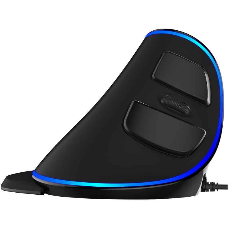 Delux M618 Plus RGB Wired Vertical Mouse Ergonomic USB 600-1000-1600 DPI Adjustable Optical Wrist Rest Wireled Gaming Mice Untuk PC Desktop