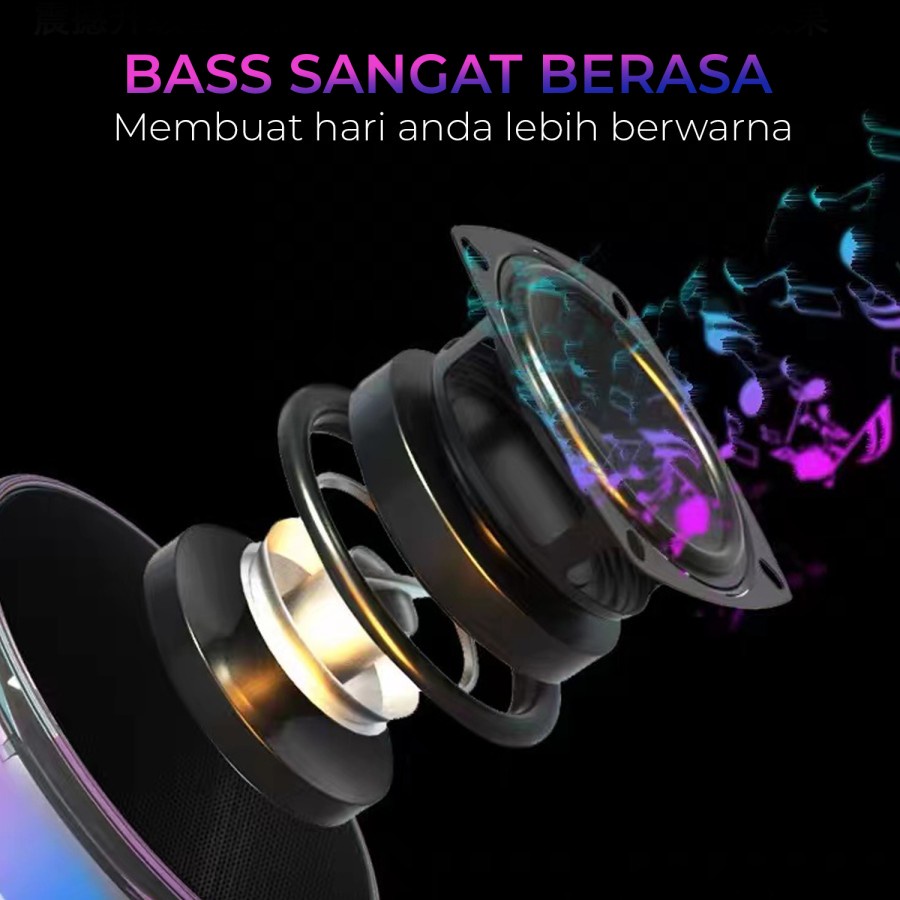 VEGER SP-10 Mini Wireless Speaker Ultra Bass With LED Lights Bluetooth