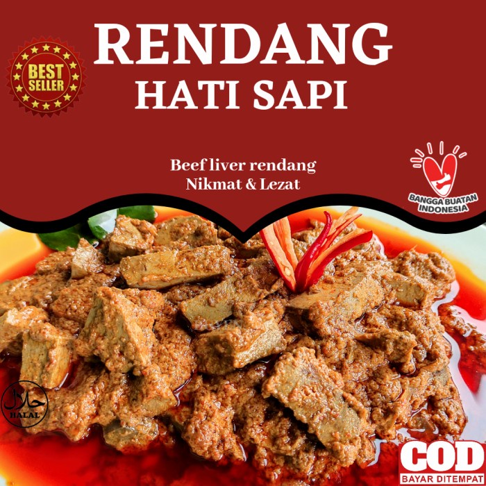 

⭐BISA COD⭐ Makanan Lauk Pauk Instant Siap Saji Rendang Ati Sapi Halal