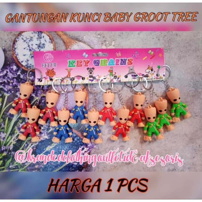 GANTUNGAN KUNCI GROOT TREE / GANCI BABY GROOT MARVEL / KEYCHAIN BABY GROOT - 1PCS / KYG-7823