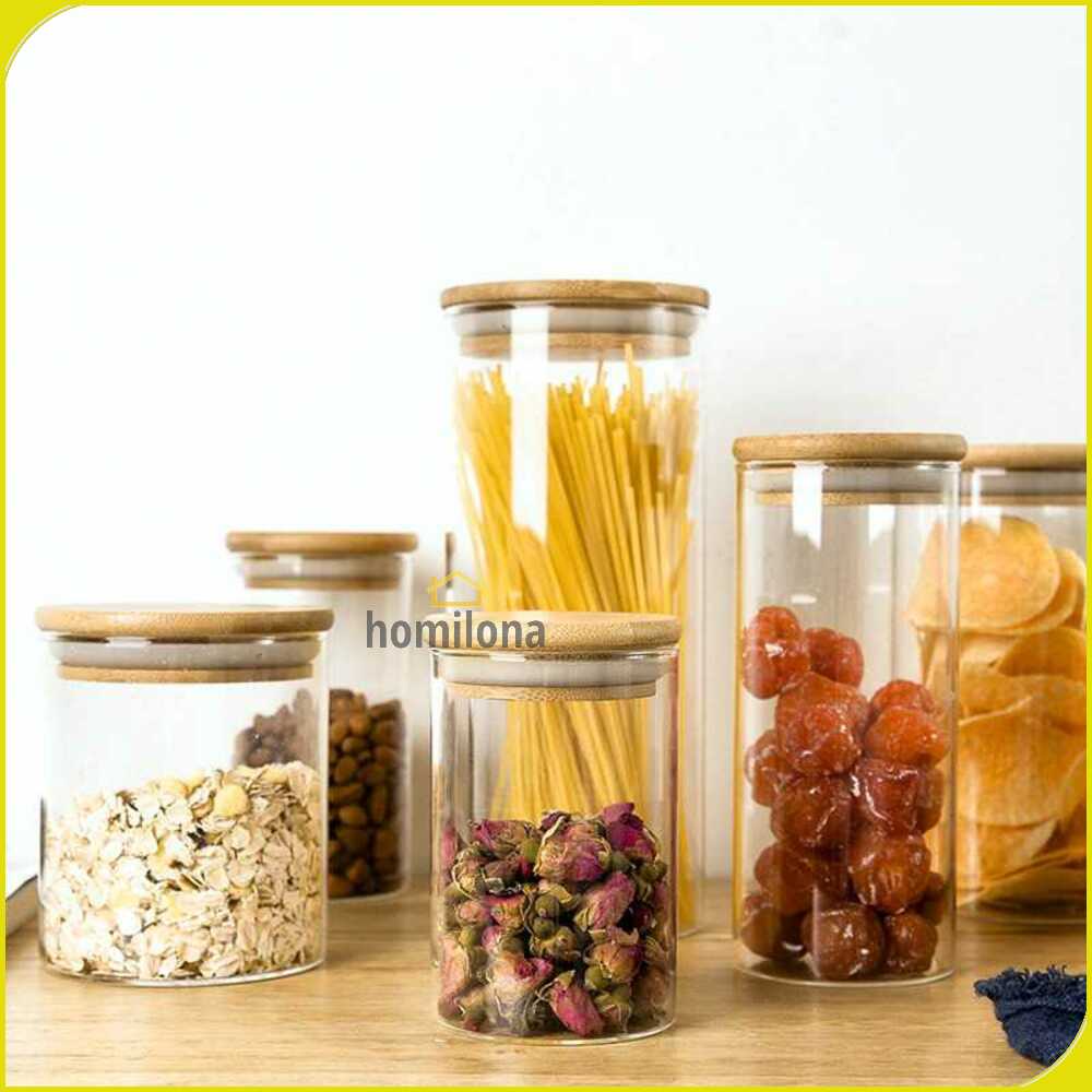 One Two Cups Toples Kaca Penyimpanan Makanan Borosilicate Glass Storage Jar GH1270 Transparent