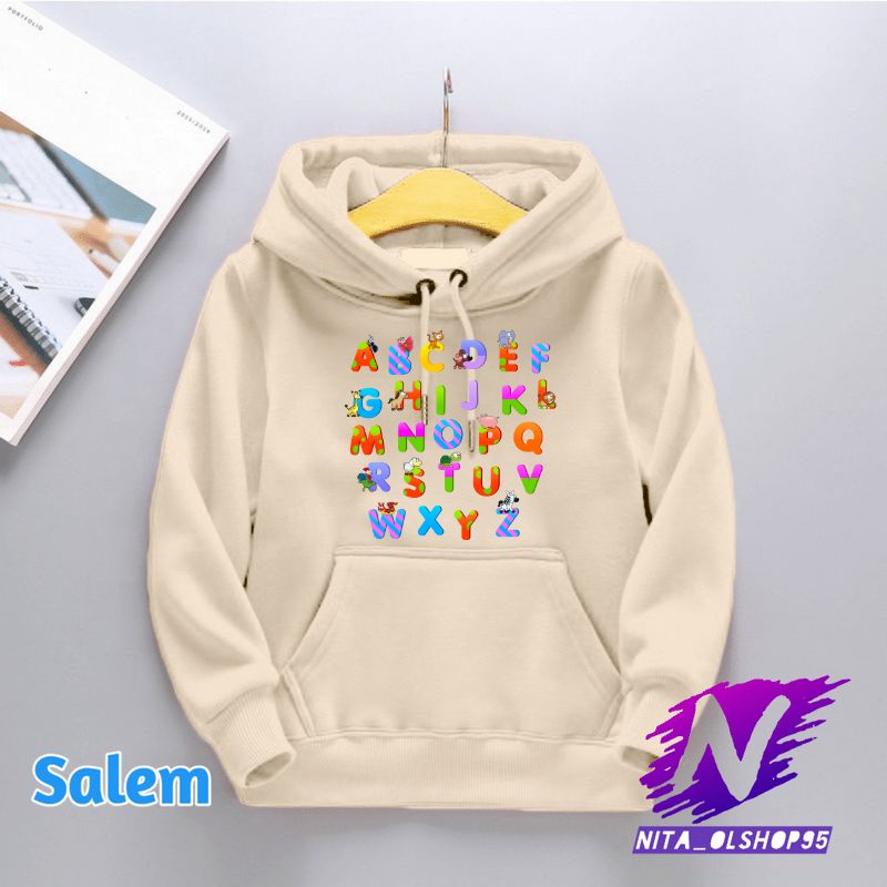 hoodie anak alphabet jaket huruf anak lucu