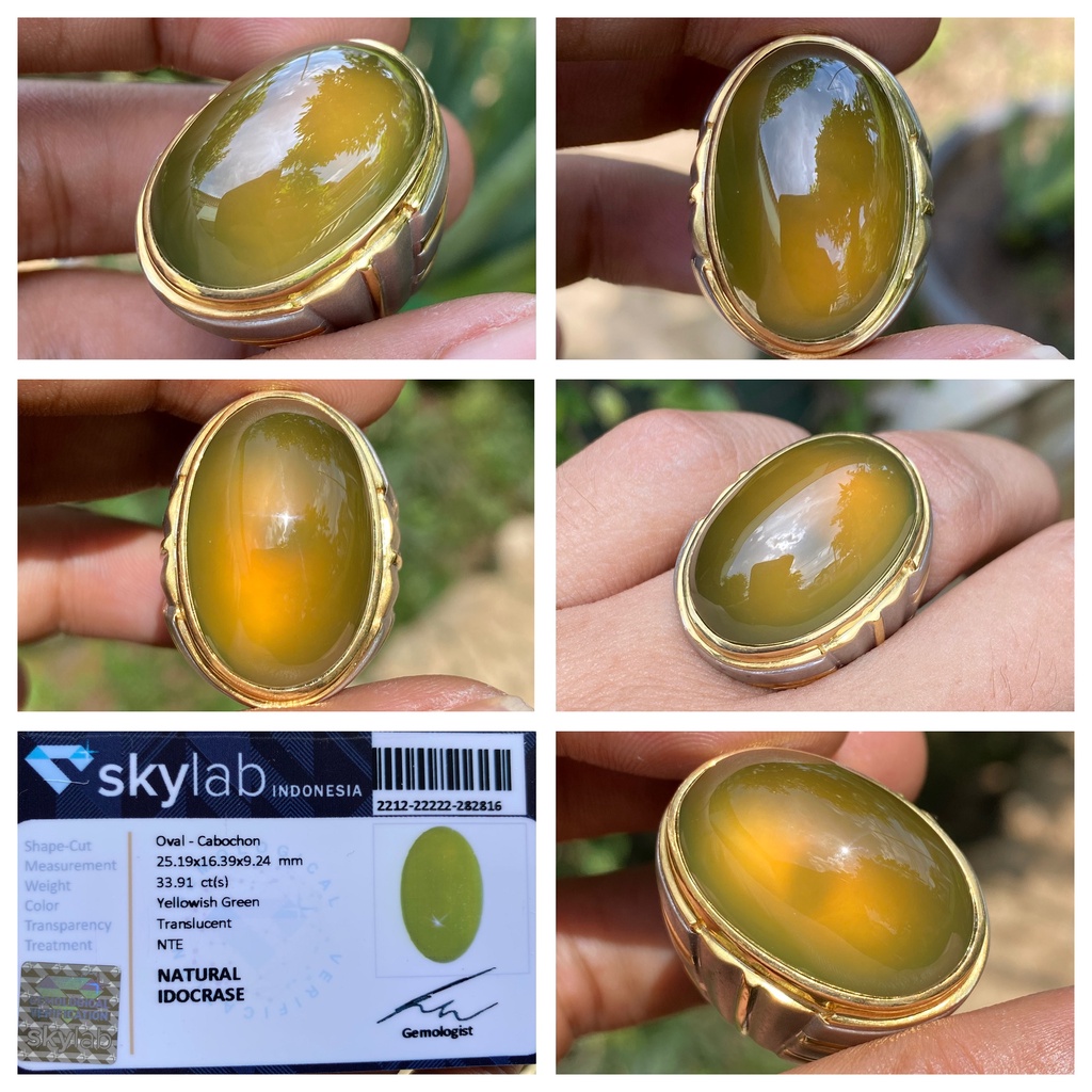 Natural 33.91ct Idocrase Bio Solar Aceh Jumbo Ring Perak HQ