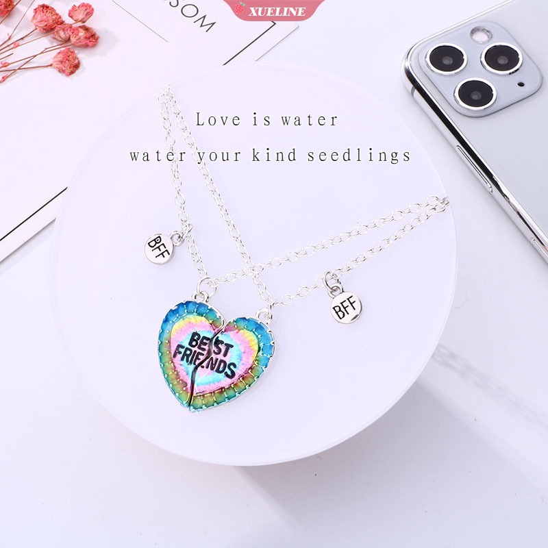 Fashion Baru BFF Kalung Anak Kartun Warna Cinta Paduan magnet Teman Baik Kalung set [ZXL]